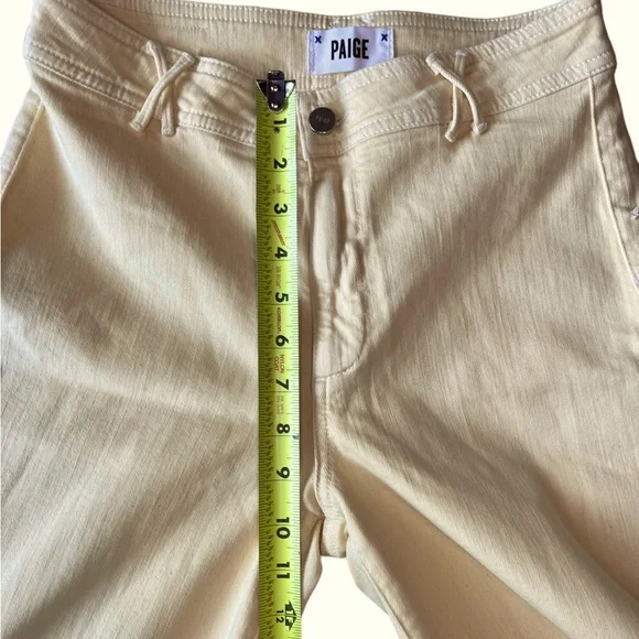 PAIGE Nellie Wide Leg Culotte Jeans in Light Yellow Size 27 - Picture 13 of 16